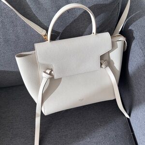 Celine White Belt Bag Micro size with Gold Hardware